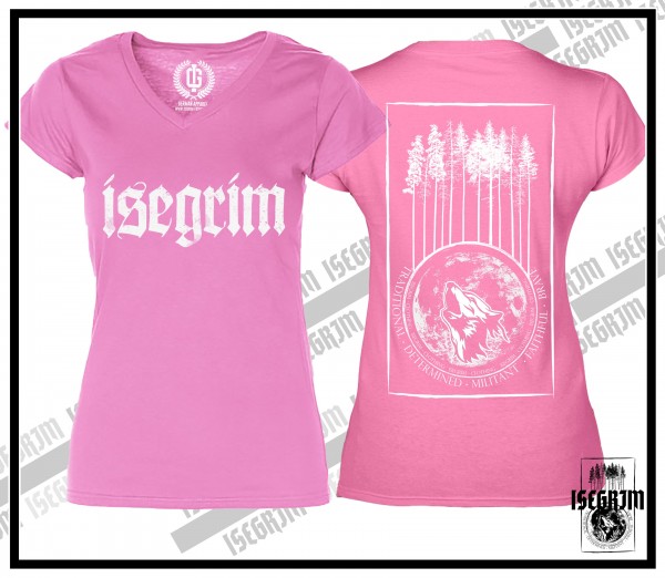 ISEGRIM Damen / Girlie- T-Shirt rosa-weiß, Traditional Line