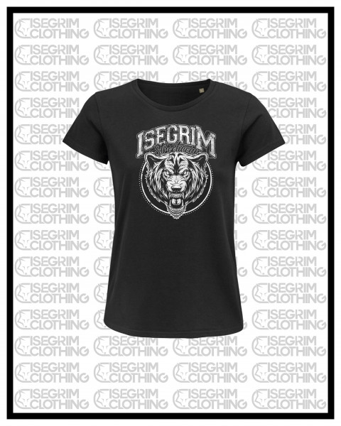 ISEGRIM Girlie T-Shirt Fantasy Wolf schwarz