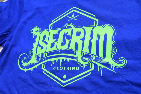 ISEGRIM Herren - T-Shirt Dripping Blau