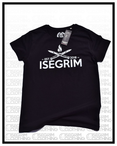 ISEGRIM Girlie - T-Shirt schwarz Knife and flame